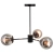 Lampa wisząca czarno-złota 3-punktowa 8044/3A ze szklanymi kloszami - Lampy Elem